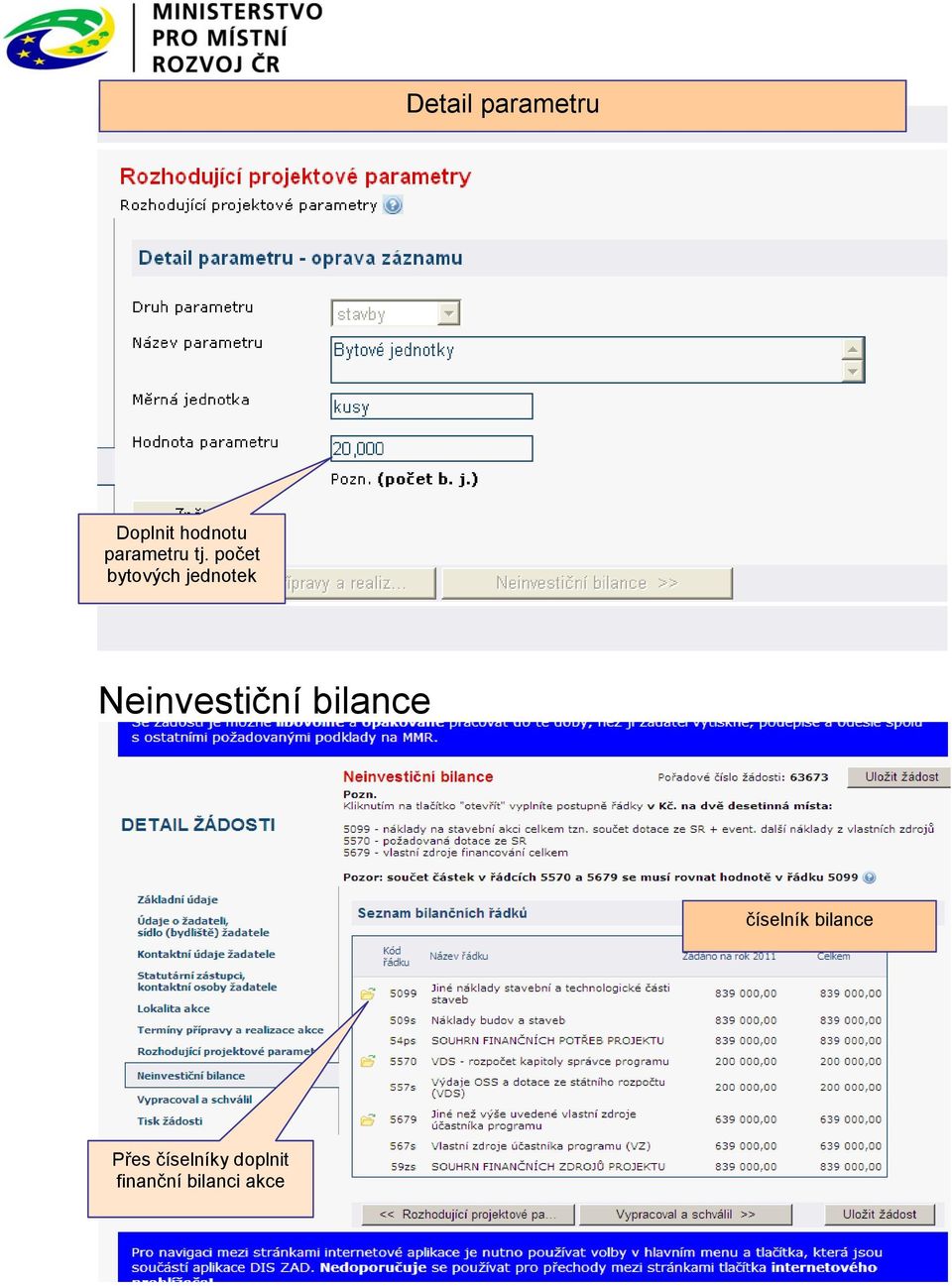 počet bytových jednotek Neinvestiční