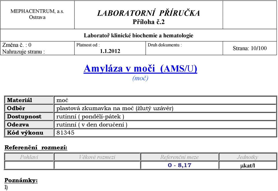 plastová zkumavka na moč (žlutý
