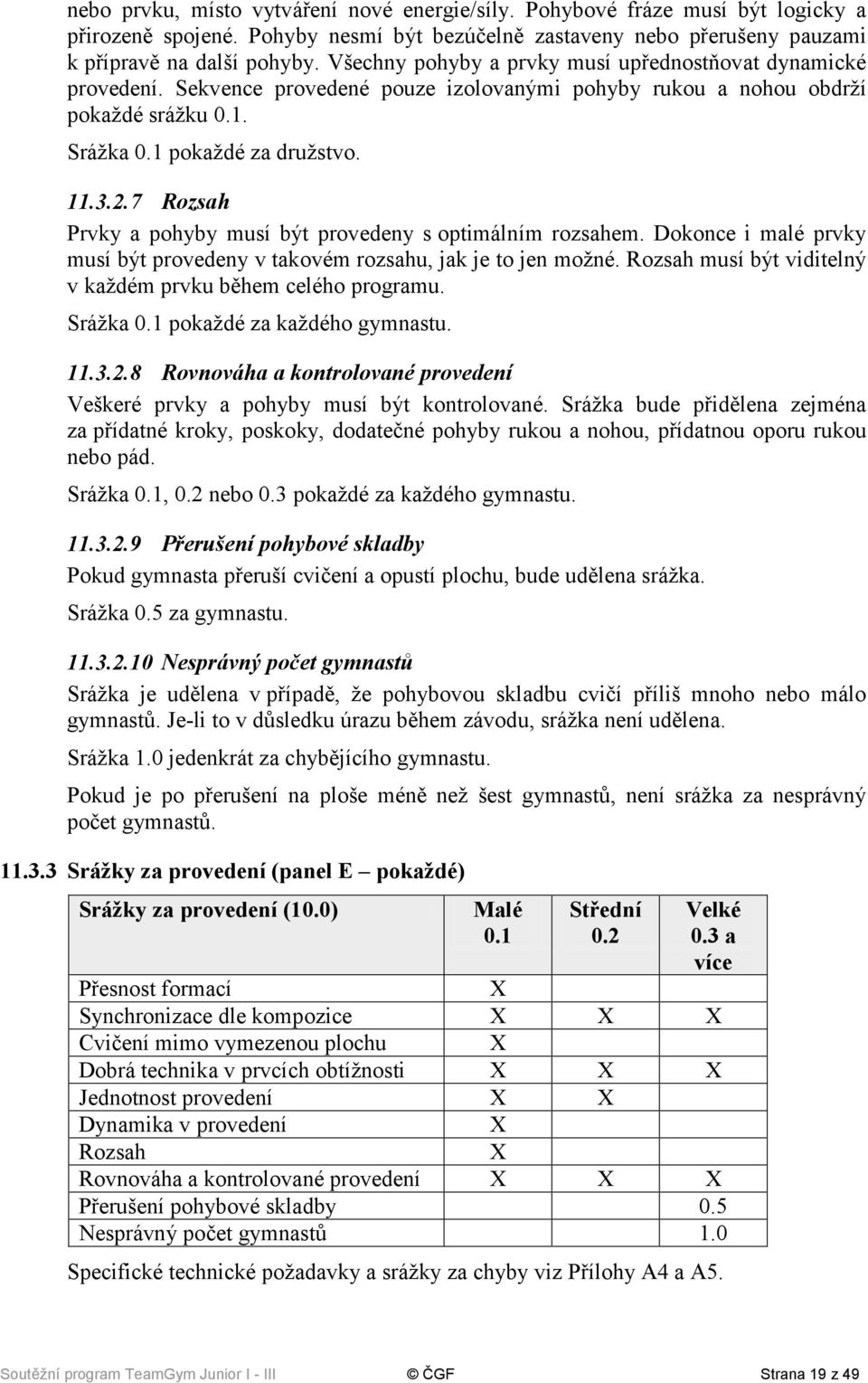 7 Rozsah Prvky a pohyby musí být provedeny s optimálním rozsahem. Dokonce i malé prvky musí být provedeny v takovém rozsahu, jak je to jen možné.