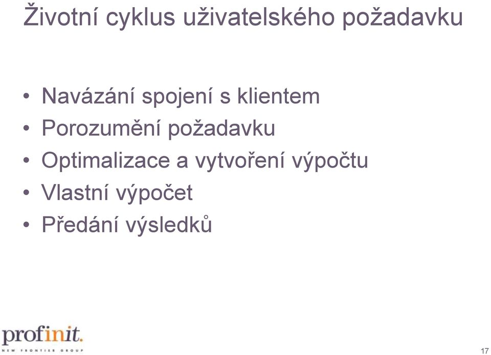 požadavku Optimalizace a vytvoření