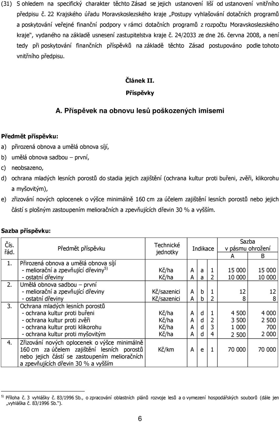 základě usnesení zastupitelstva kraje č. 24/2033 ze dne 26. června 2008, a není tedy při poskytování finančních příspěvků na základě těchto Zásad postupováno podle tohoto vnitřního předpisu.