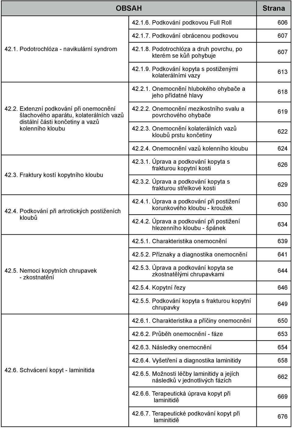 2.2. Onemocnění mezikostního svalu a povrchového ohybače 42.2.3. Onemocnění kolaterálních vazů kloubů prstu končetiny 619 622 42.2.4. Onemocnění vazů kolenního kloubu 624 42.3. Fraktury kostí kopytního kloubu 42.