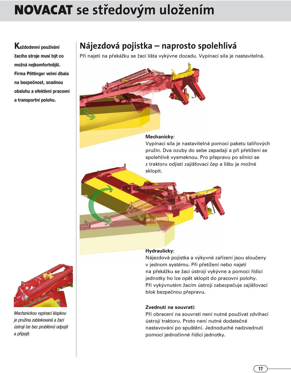 Vypínací síla je nastavitelná. Mechanicky: Vypínací síla je nastavitelná pomocí paketu talífiov ch pruïin. Dva ozuby do sebe zapadají a pfii pfietíïení se spolehlivû vysmeknou.