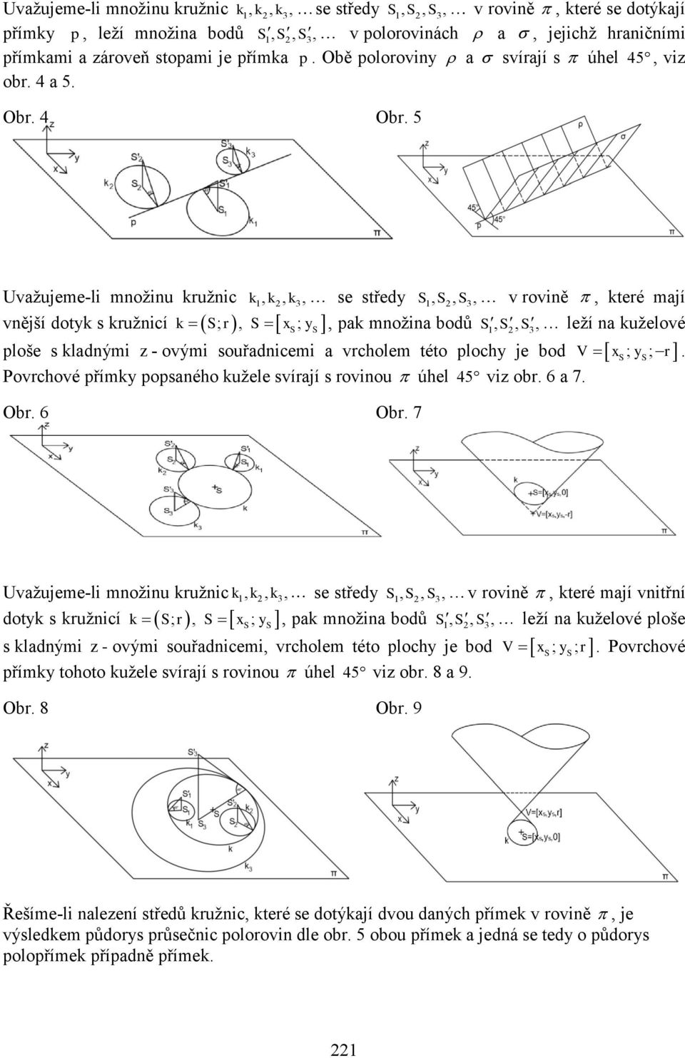 5 Uvažujeme-li množinu kružnic vnější dotyk s kružnicí k, k, k, ;, ; k r x y se středy,,,, pak množina bodů v rovině,,, ploše s kladnými z - ovými souřadnicemi a vrcholem této plochy je bod Povrchové