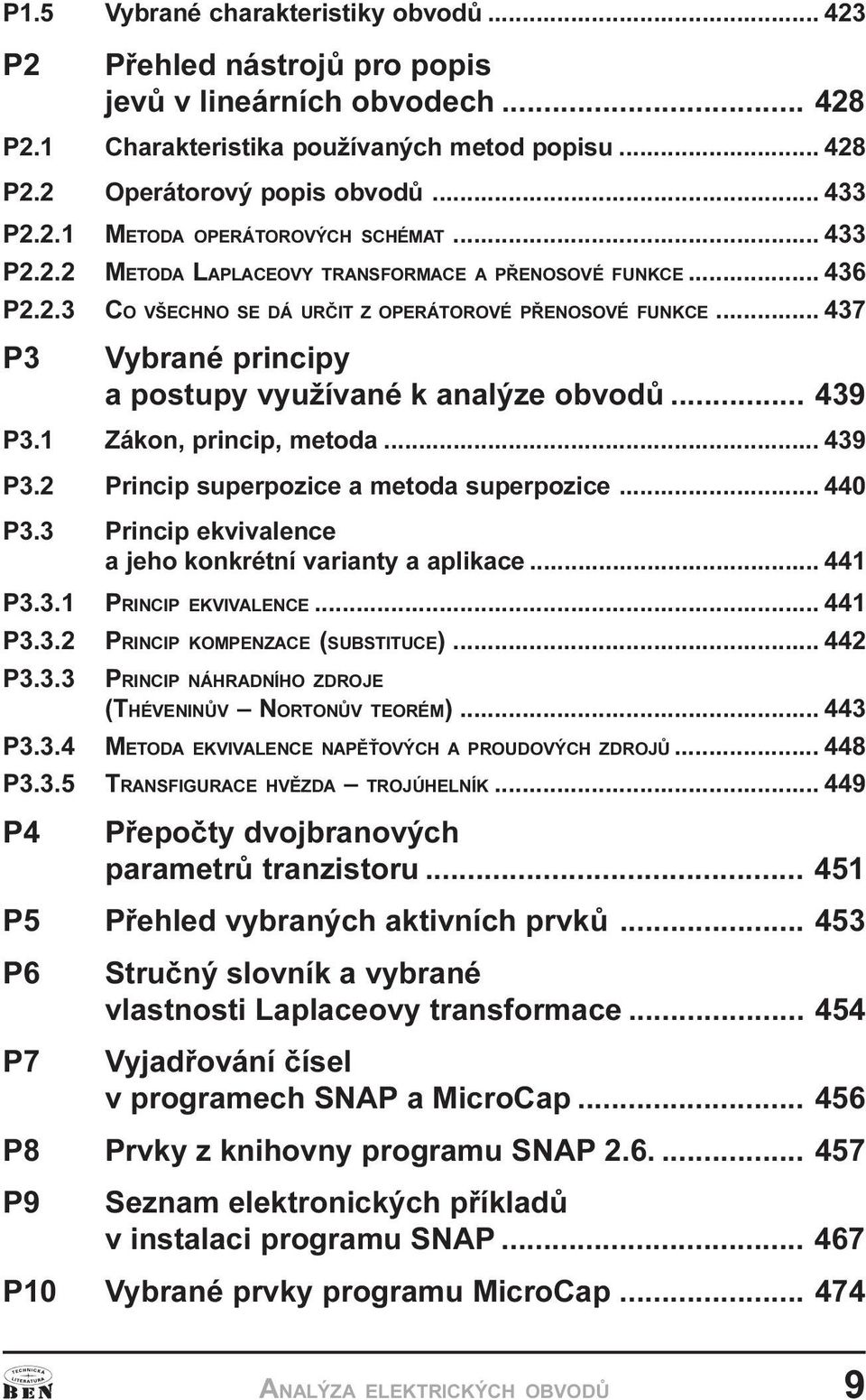 .. 437 P3Vybrané principy a postupy využívané k analýze obvodù... 439 P3.1 Zákon, princip, metoda... 439 P3.2 Princip superpozice a metoda superpozice... 440 P3.