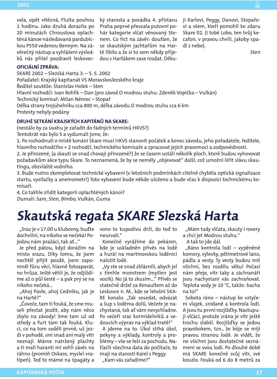 komisař: Milan Němec Stopař Délka strany trojúhelníku cca 800 m, délka závodu O modrou stuhu cca 6 km Protesty nebyly podány Sraz je v 17.00 u klubovny, buďte dochvilní, na nikoho se nečeká!