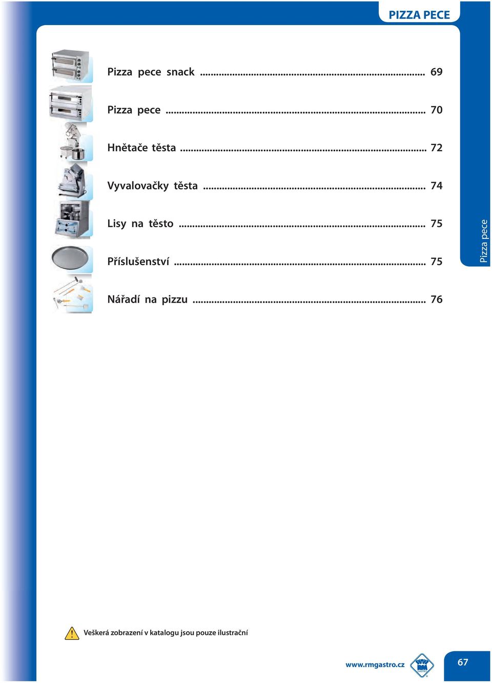 .. 75 Příslušenství... 75 Nářadí na pizzu.