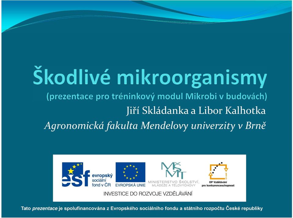 prezentace je spolufinancována z Evropského