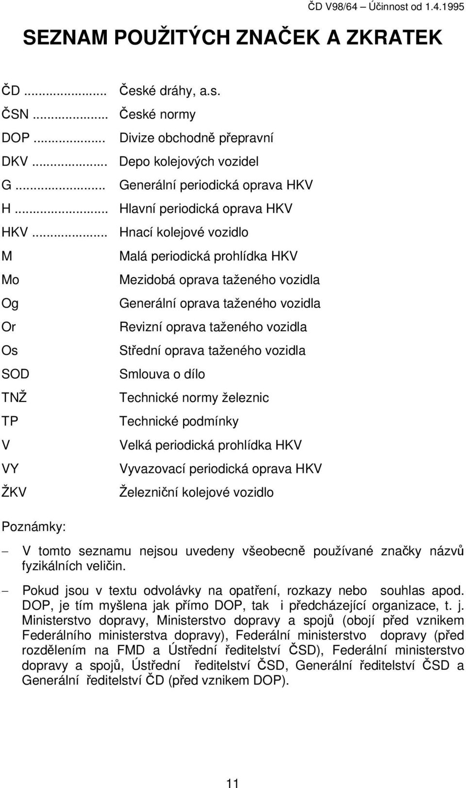 periodická prohlídka HKV Mezidobá oprava taženého vozidla Generální oprava taženého vozidla Revizní oprava taženého vozidla Střední oprava taženého vozidla Smlouva o dílo Technické normy železnic