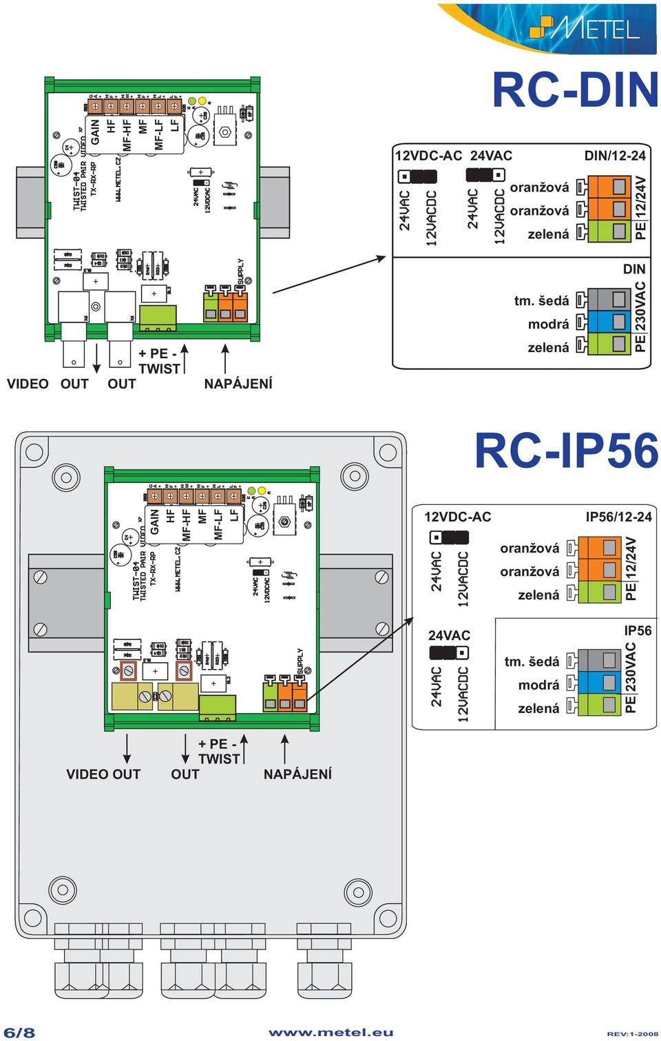 - - 12VDC-AC IP56/12-24 PE PE 12/24V