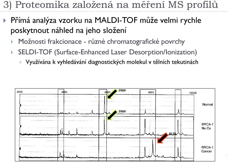 chromatografické povrchy SELDI-TOF (Surface-Enhanced Laser