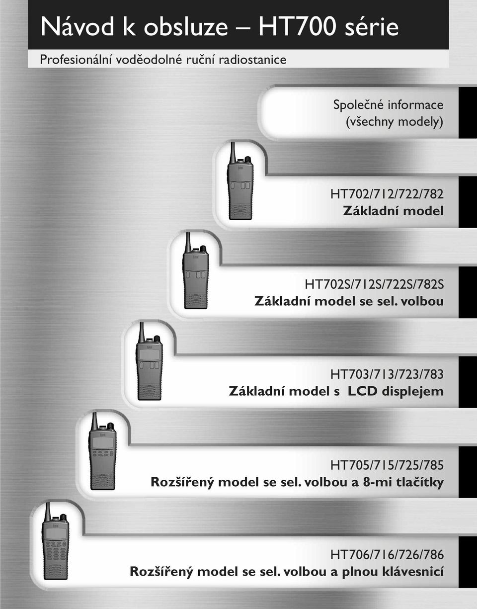 volbou HT703/713/723/783 Základní model s LCD displejem HT705/715/725/785 Rozšířený model se