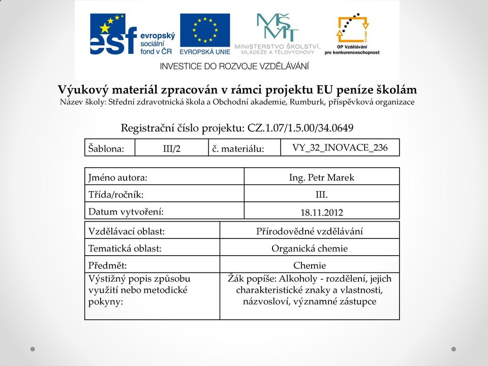 Petr Marek III. Datum vytvoření: 18.11.