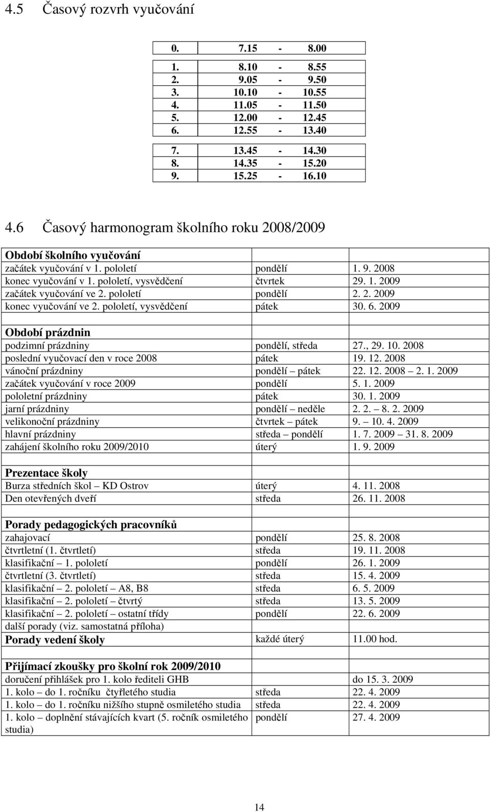 pololetí pondělí 2. 2. 29 konec vyučování ve 2. pololetí, vysvědčení pátek 3. 6. 29 Období prázdnin podzimní prázdniny pondělí, středa 27., 29. 1. 28 poslední vyučovací den v roce 28 pátek 19. 12.