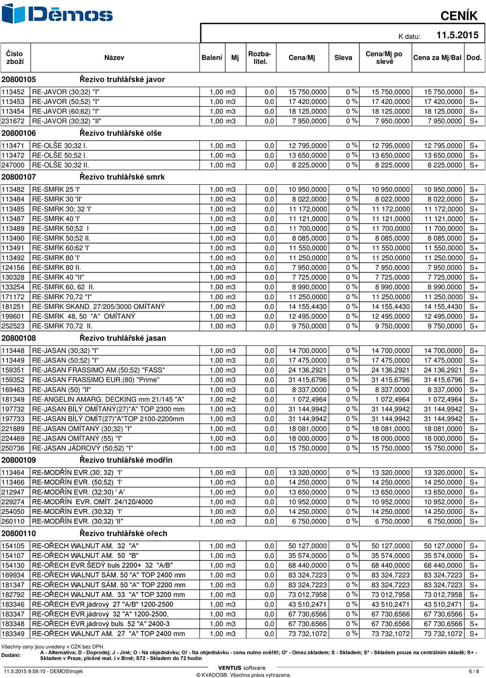 113471 RE-OLŠE 30;32 I. 1,00 m3 0,0 12 795,0000 0 % 12 795,0000 12 795,0000 S+ 113472 RE-OLŠE 50;52 I. 1,00 m3 0,0 13 650,0000 0 % 13 650,0000 13 650,0000 S+ 247000 RE-OLŠE 30;32 II.