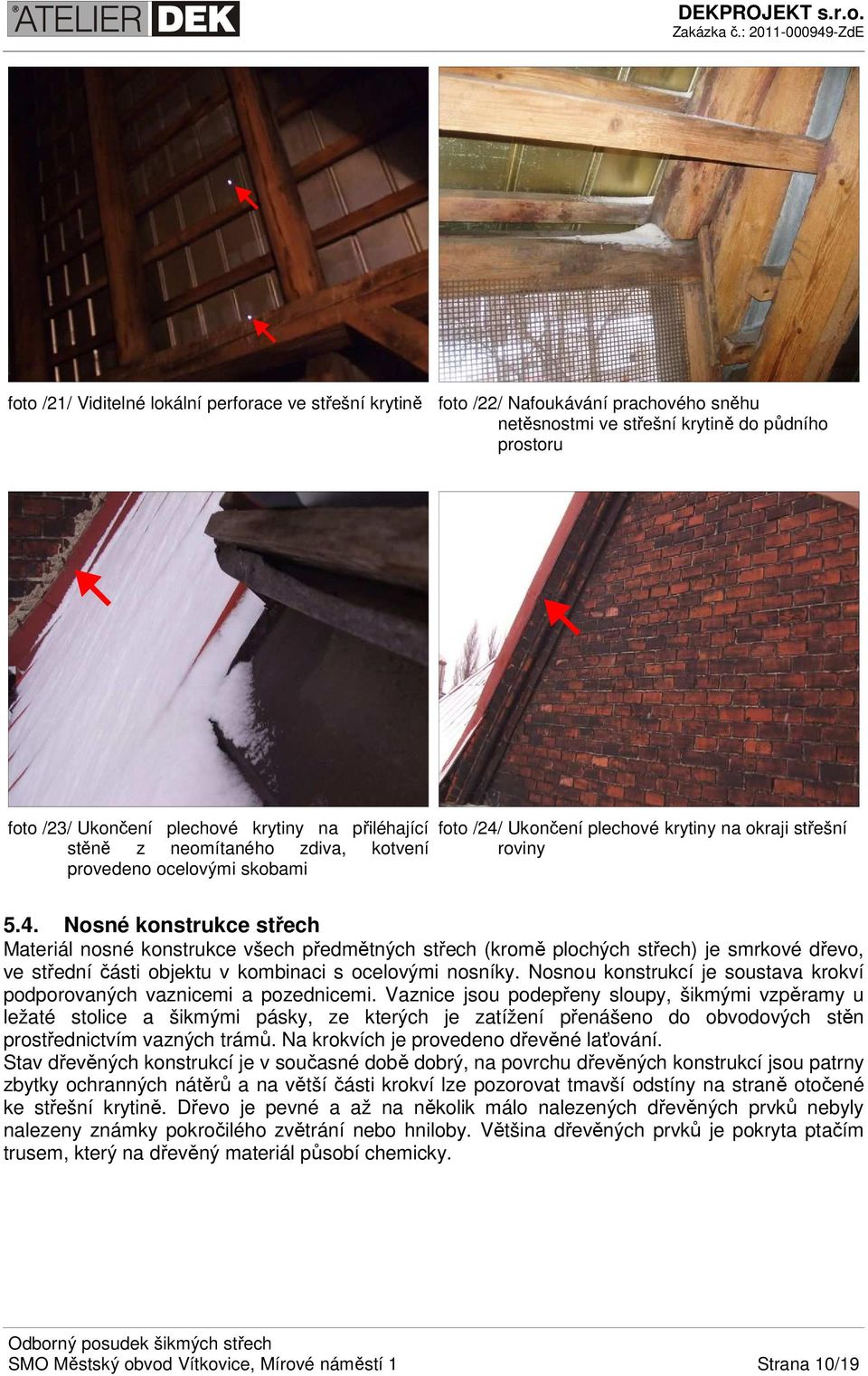 Ukončení plechové krytiny na okraji střešní roviny 5.4.