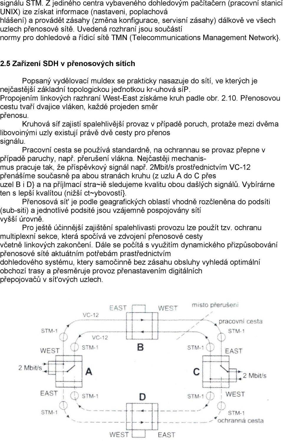 uzlech přenosové sítě. Uvedená rozhraní jsou součástí normy pro dohledové a řídicí sítě TMN (Telecommunications Management Network}. 2.