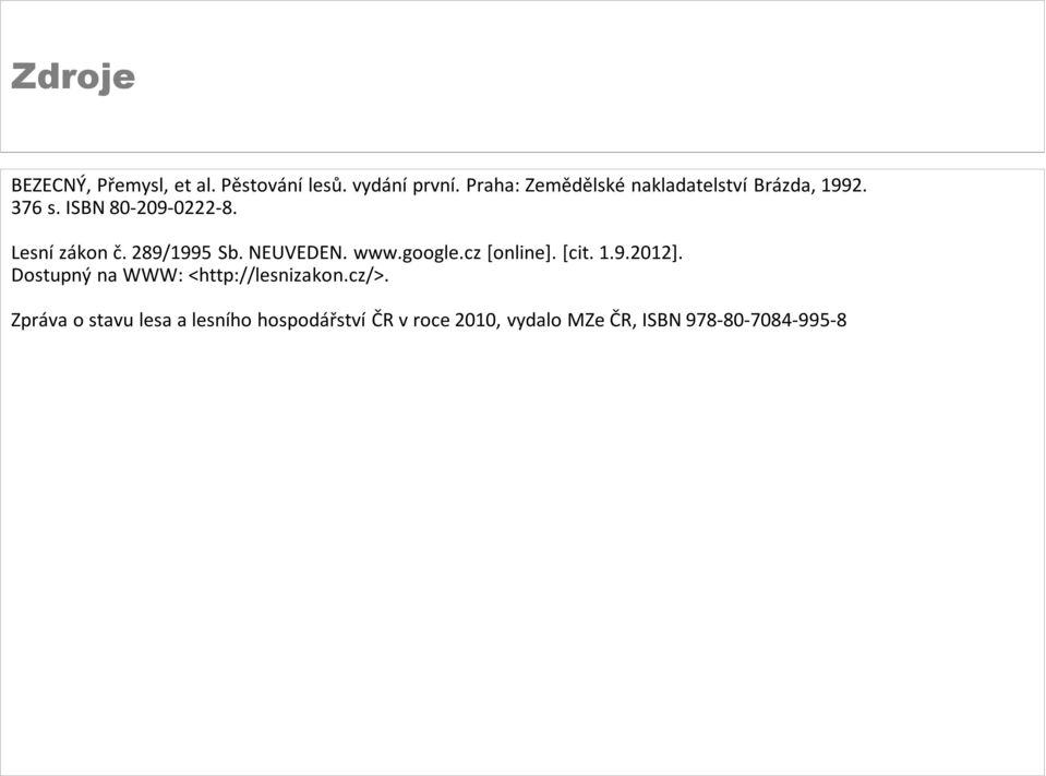 289/1995 Sb. NEUVEDEN. www.google.cz [online]. [cit. 1.9.2012].