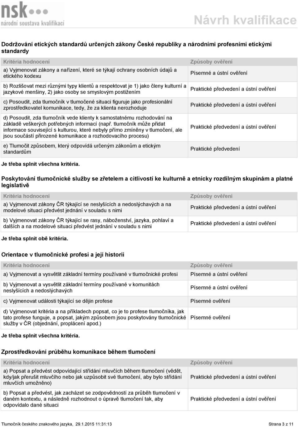 profesionální zprostředkovatel komunikace, tedy, že za klienta nerozhoduje d) Posoudit, zda tlumočník vede klienty k samostatnému rozhodování na základě veškerých potřebných informací (např.