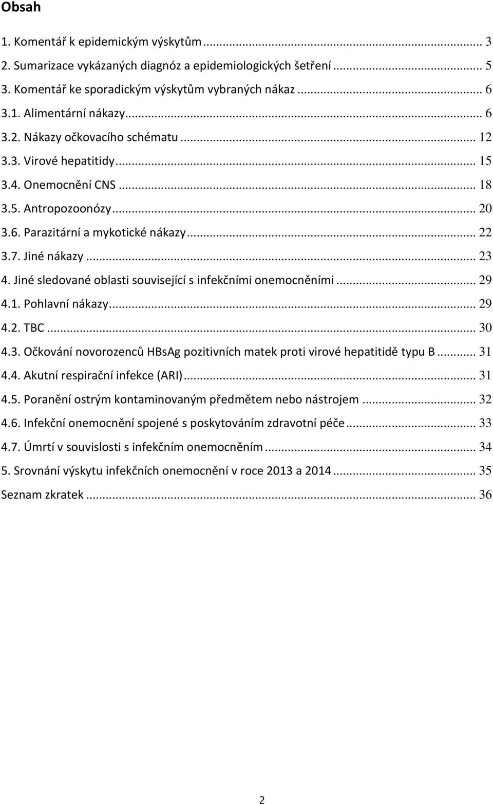 Jiné sledované oblasti související s infekčními onemocněními... 29 4.1. Pohlavní nákazy... 29 4.2. TBC... 3 4.3. Očkování novorozenců HBsAg pozitivních matek proti virové hepatitidě typu B... 31 4.4. Akutní respirační infekce (ARI).