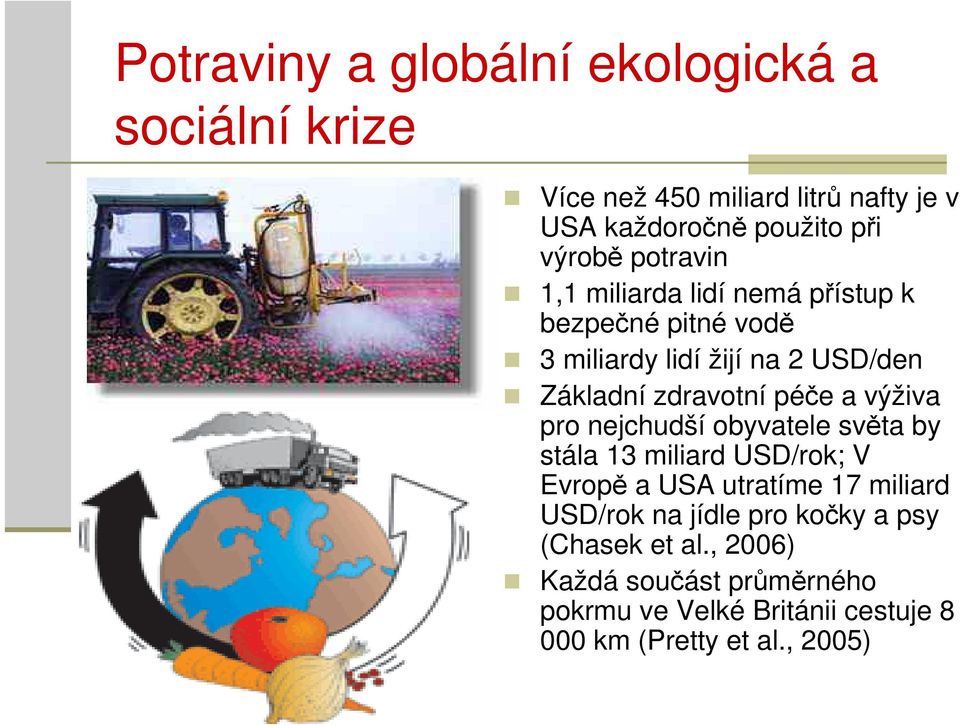 výživa pro nejchudší obyvatele světa by stála 13 miliard USD/rok; V Evropě a USA utratíme 17 miliard USD/rok na jídle pro