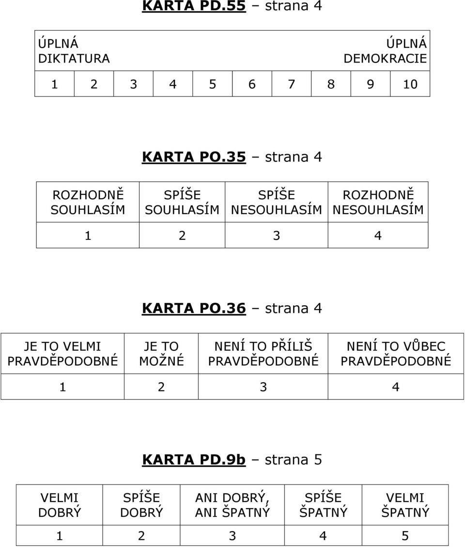 36 strana 4 JE TO VELMI PRAVDĚPODOBNÉ JE TO MOŢNÉ NENÍ TO PŘÍLIŠ PRAVDĚPODOBNÉ