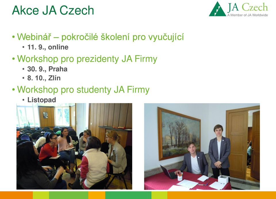 , online Workshop pro prezidenty JA Firmy