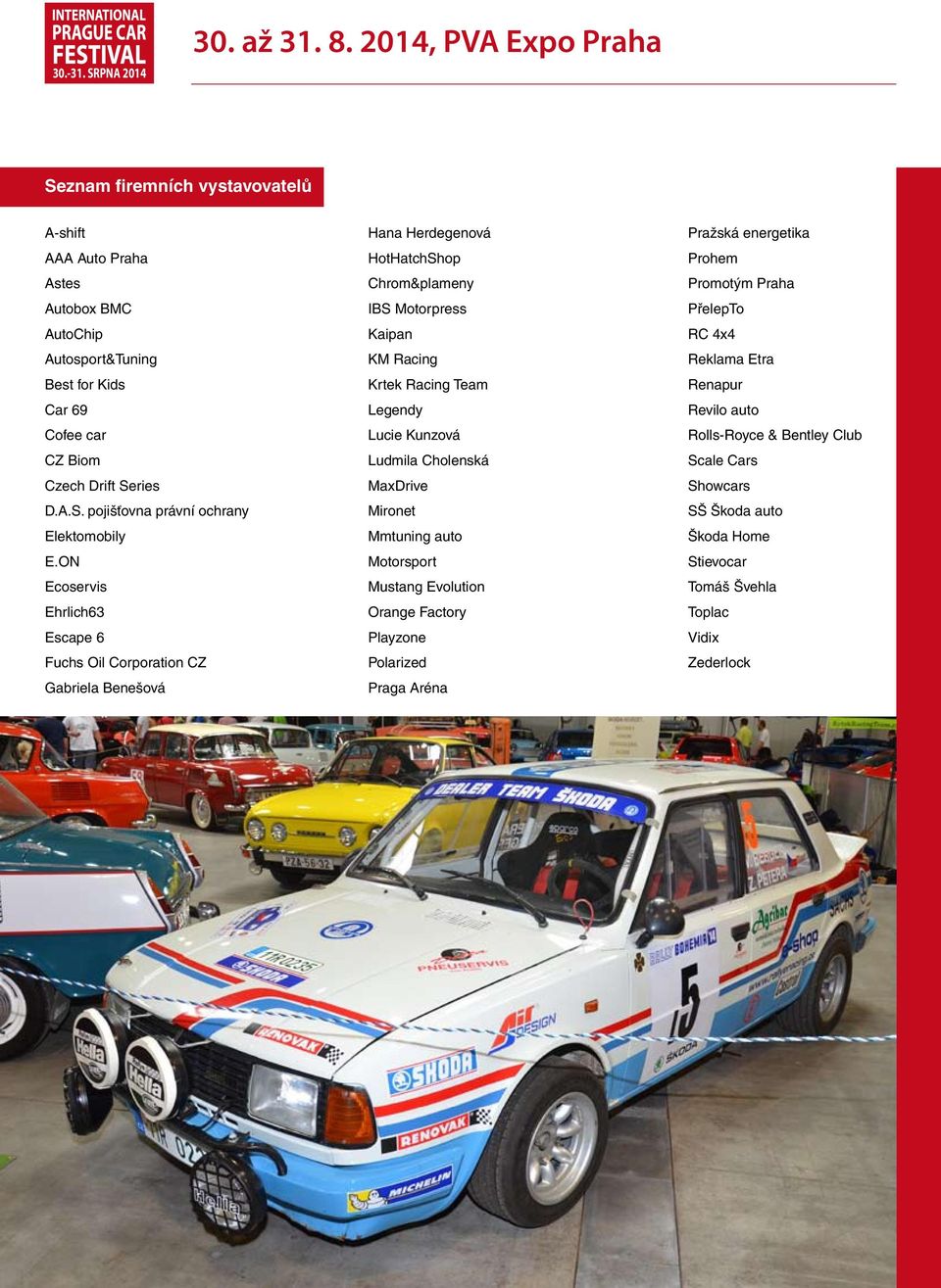 ON Ecoservis Ehrlich63 Escape 6 Fuchs Oil Corporation CZ Gabriela Benešová Hana Herdegenová HotHatchShop Chrom&plameny IBS Motorpress Kaipan KM Racing Krtek Racing Team Legendy Lucie Kunzová