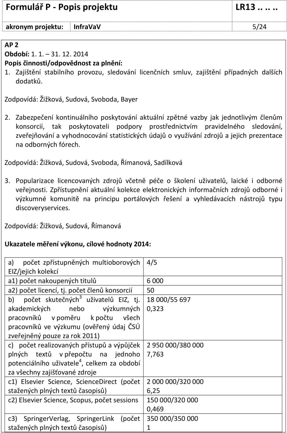 Zabezpečení kontinuálního poskytování aktuální zpětné vazby jak jednotlivým členům konsorcií, tak poskytovateli podpory prostřednictvím pravidelného sledování, zveřejňování a vyhodnocování