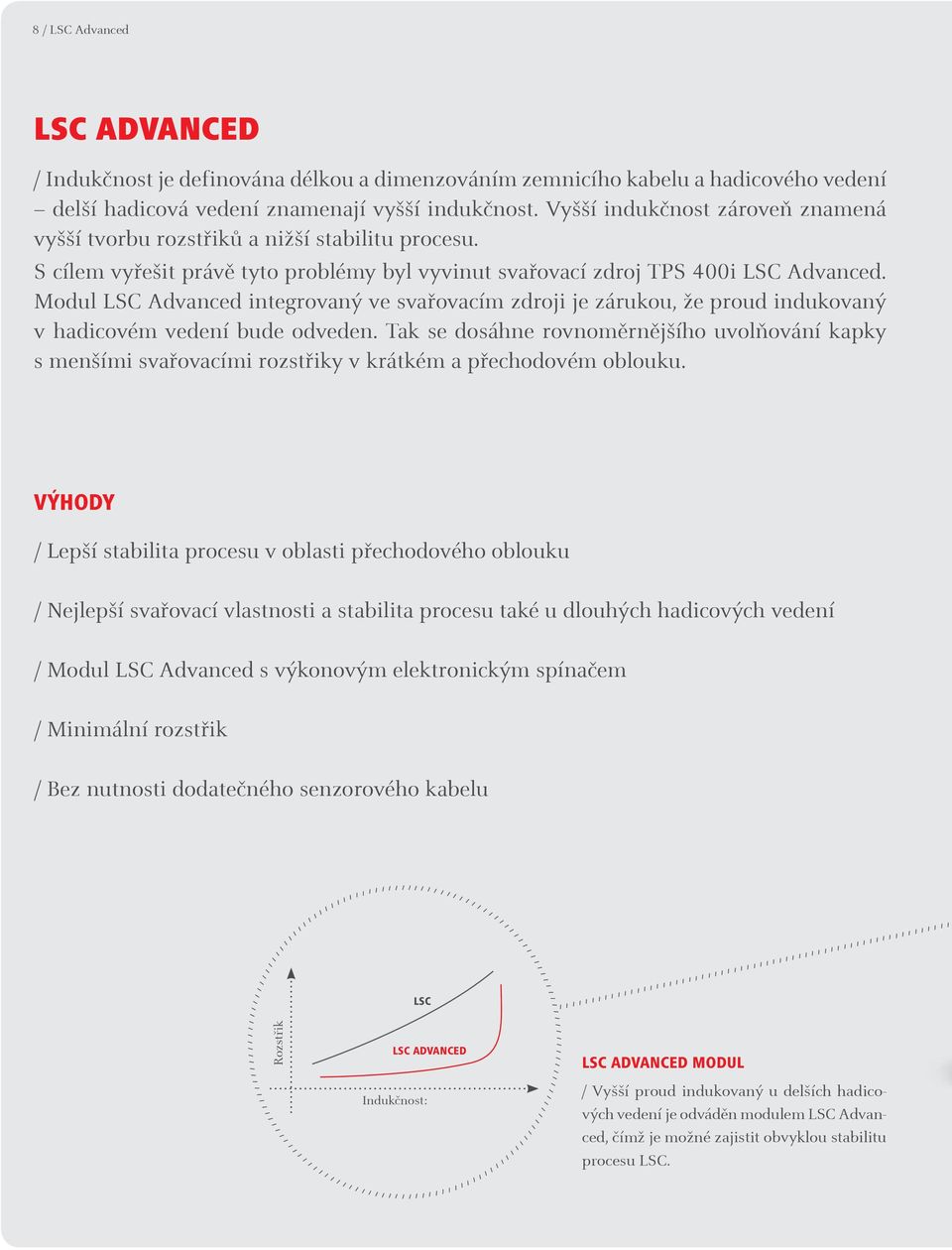 Modul LSC Advanced integrovaný ve svařovacím zdroji je zárukou, že proud indukovaný v hadicovém vedení bude odveden.