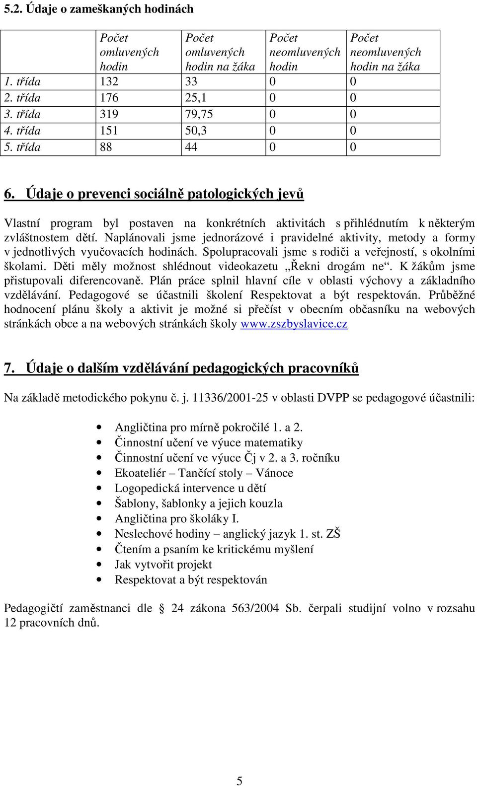 Naplánovali jsme jednorázové i pravidelné aktivity, metody a formy v jednotlivých vyučovacích hodinách. Spolupracovali jsme s rodiči a veřejností, s okolními školami.