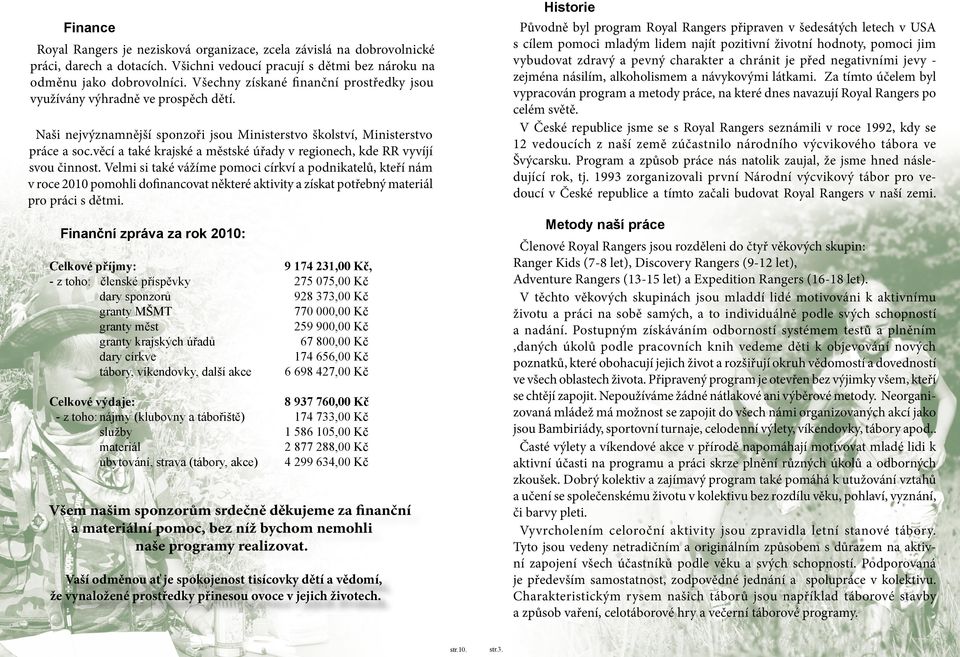 věcí a také krajské a městské úřady v regionech, kde RR vyvíjí svou činnost.