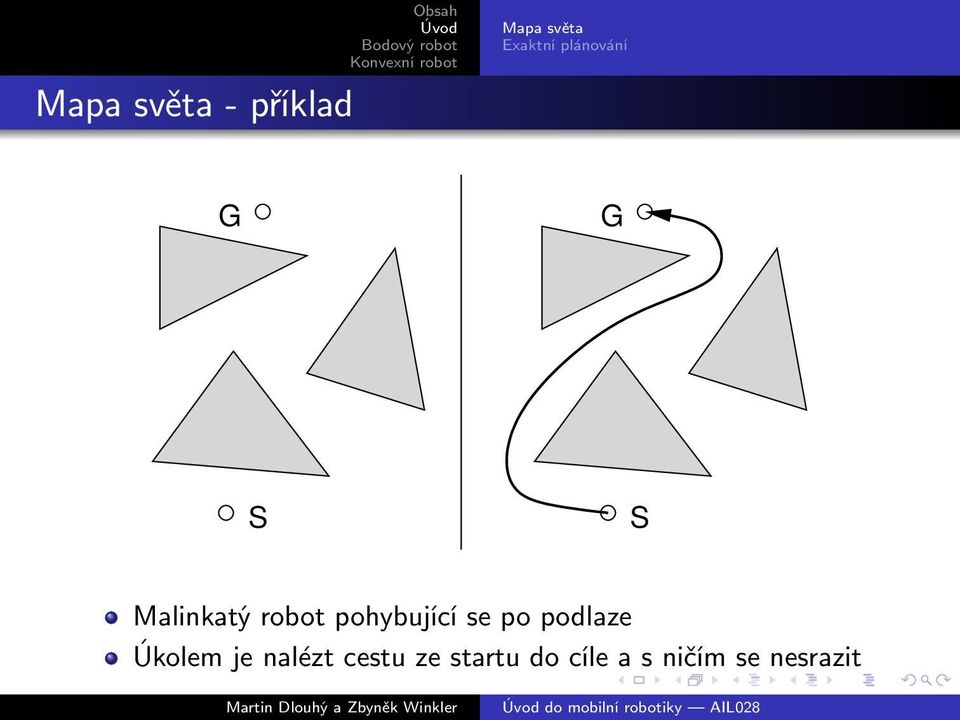 pohybující se po podlaze Úkolem je nalézt