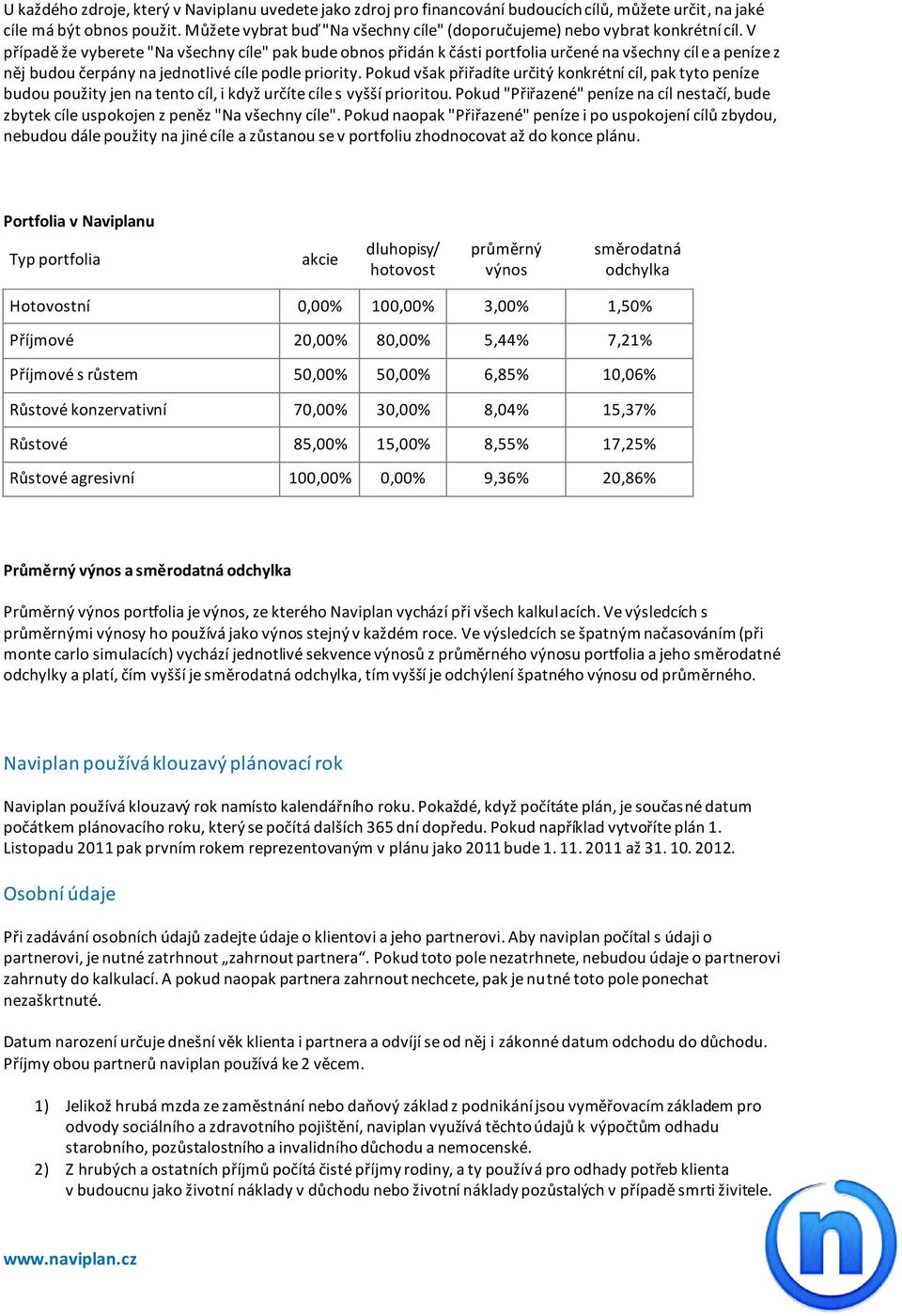 V případě že vyberete "Na všechny cíle" pak bude obnos přidán k části portfolia určené na všechny cíle a peníze z něj budou čerpány na jednotlivé cíle podle priority.