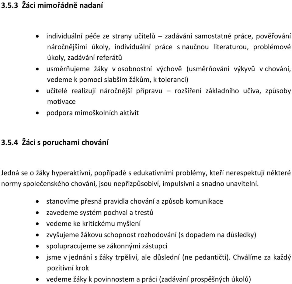 podpora mimoškolních aktivit 3.5.