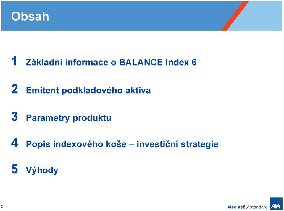 3 Parametry produktu 4 Popis