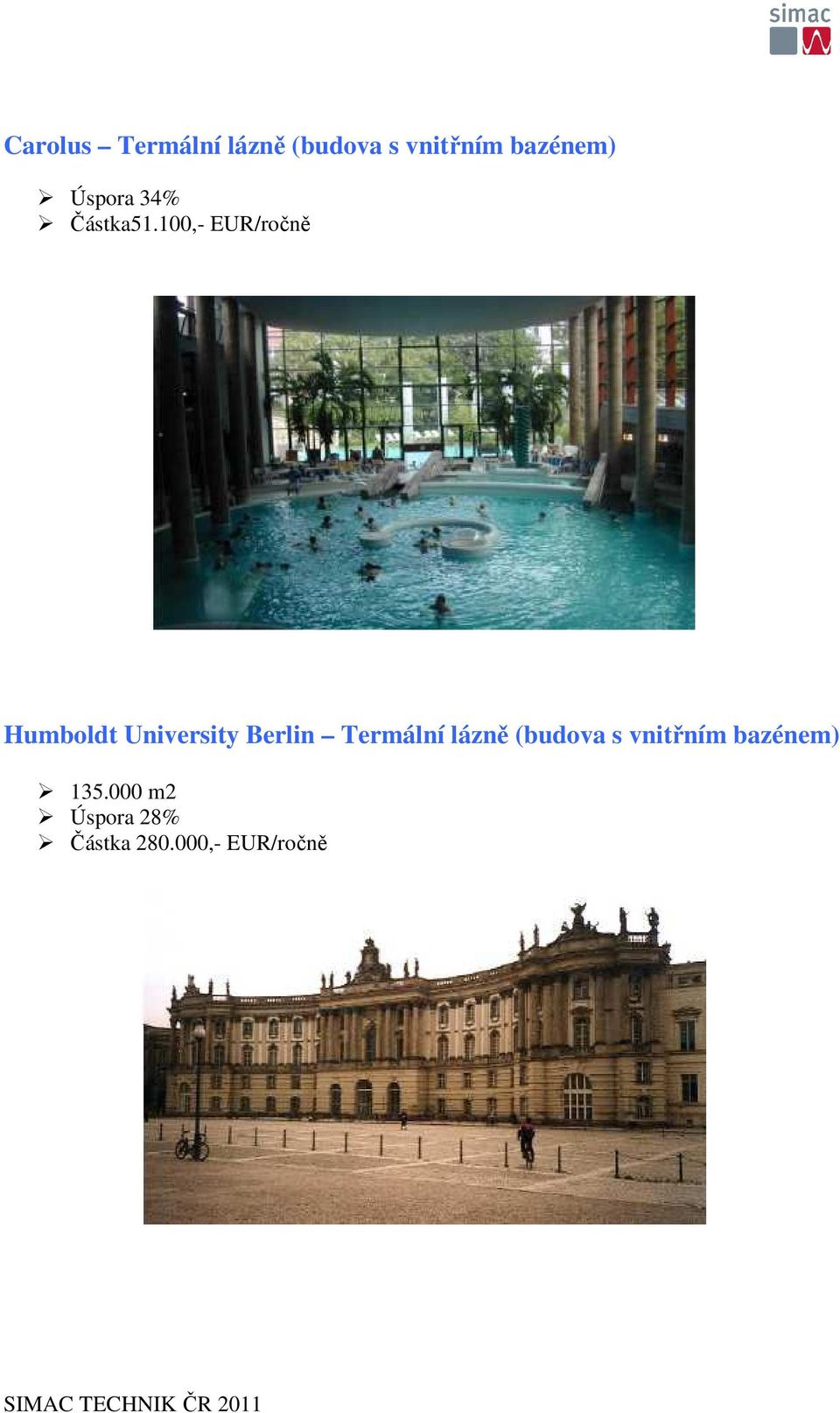 100,- EUR/ročně Humboldt University Berlin Termální