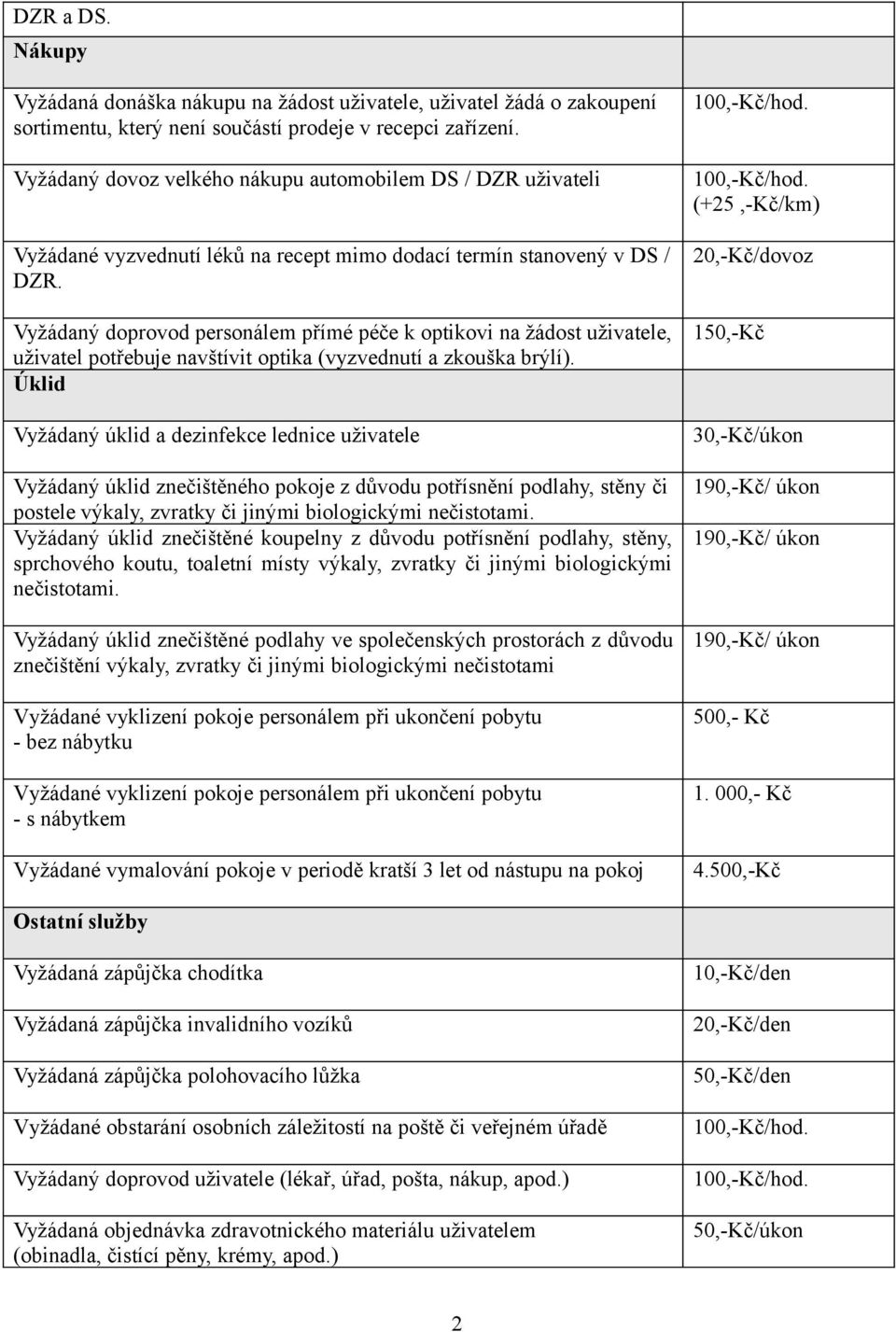 Vyžádaný doprovod personálem přímé péče k optikovi na žádost uživatele, uživatel potřebuje navštívit optika (vyzvednutí a zkouška brýlí).