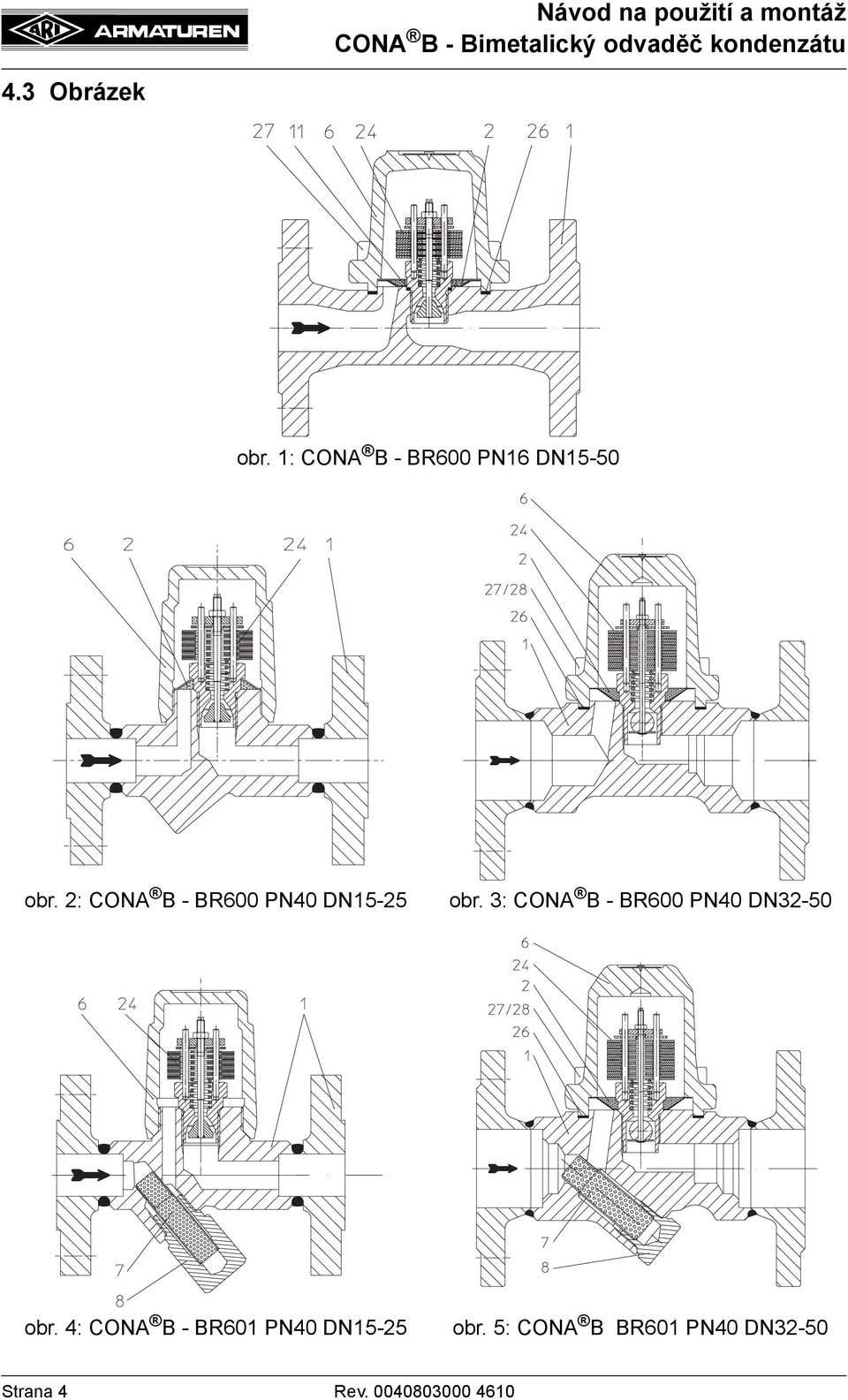 3: CONA B - BR600 PN40 DN32-50 obr.