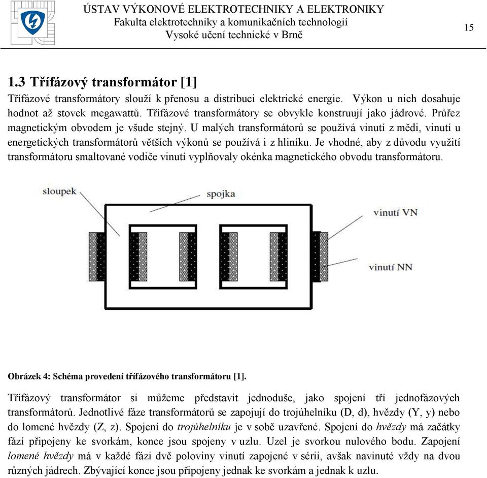 U malých transformátorů se používá vinutí z mědi, vinutí u energetických transformátorů větších výkonů se používá i z hliníku.