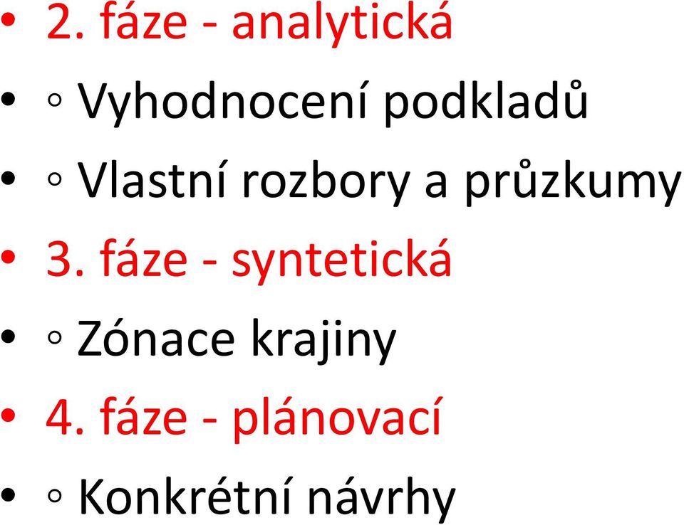 3. fáze - syntetická Zónace krajiny