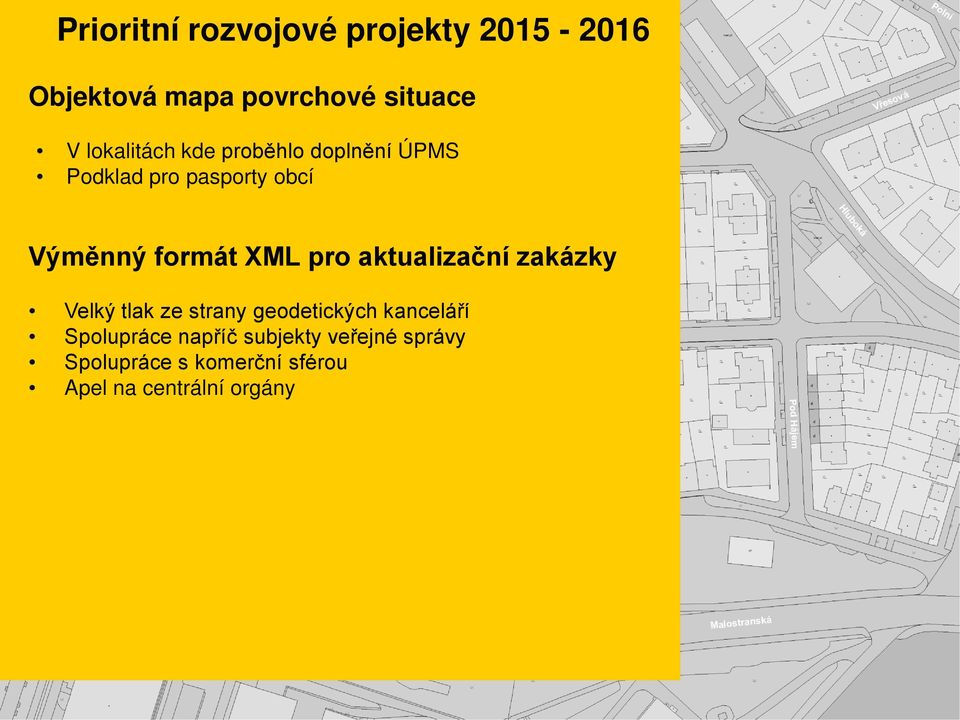 XML pro aktualizační zakázky Velký tlak ze strany geodetických kanceláří