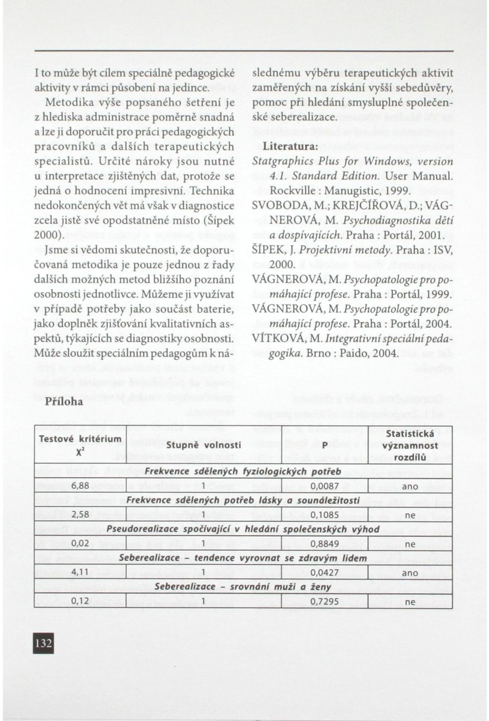 Určité nároky jsou nutné u interpretace zjištěných dat, protože se jedná o hodnocení impresivní. Technika nedokončených vět má však v diagnostice zcela jistě své opodstatněné místo (Šípek 2000).