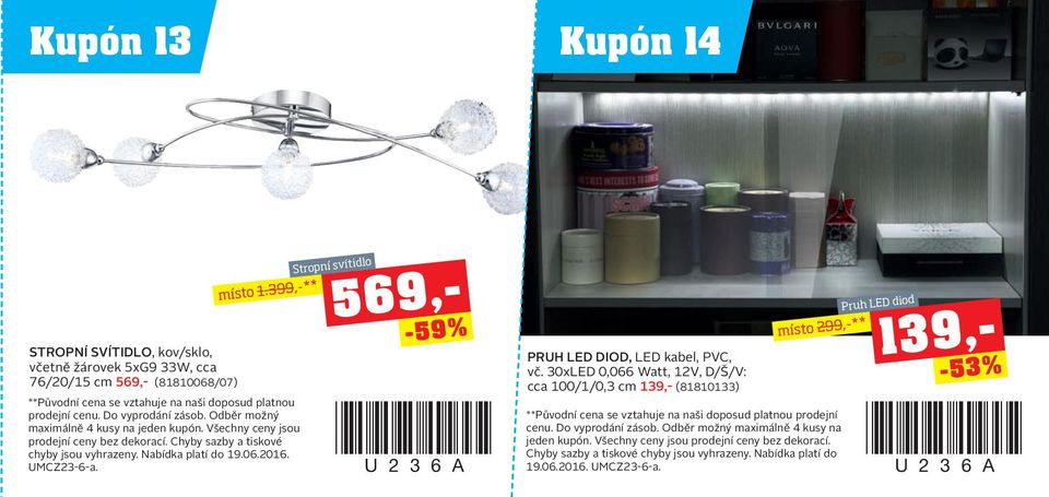 Stropní svítidlo -59% PRUH LED DIOD, LED kabel, PVC, vč.
