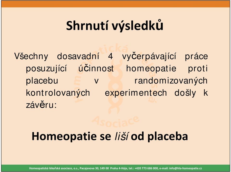 homeopatie proti placebu v randomizovaných
