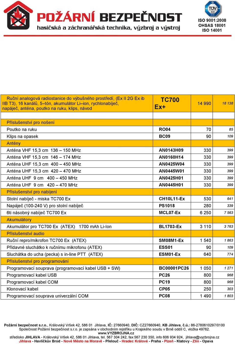 cm 400 450 MHz AN0425W04 330 399 Anténa UHF 15,3 cm 420 470 MHz AN0445W01 330 399 Anténa UHF 9 cm 400 450 MHz AN0425H01 330 399 Anténa UHF 9 cm 420 470 MHz AN0445H01 330 399 Příslušenství pro