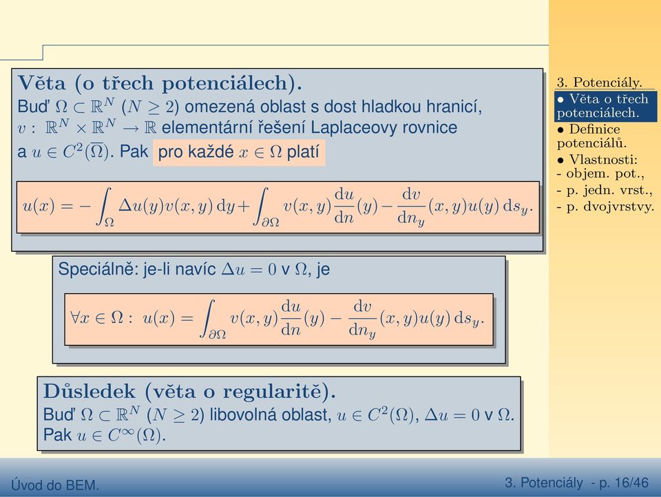 Definice potenciálů. Vlastnosti: - objem. pot., - p. jedn. vrst., - p. dvojvrstvy.