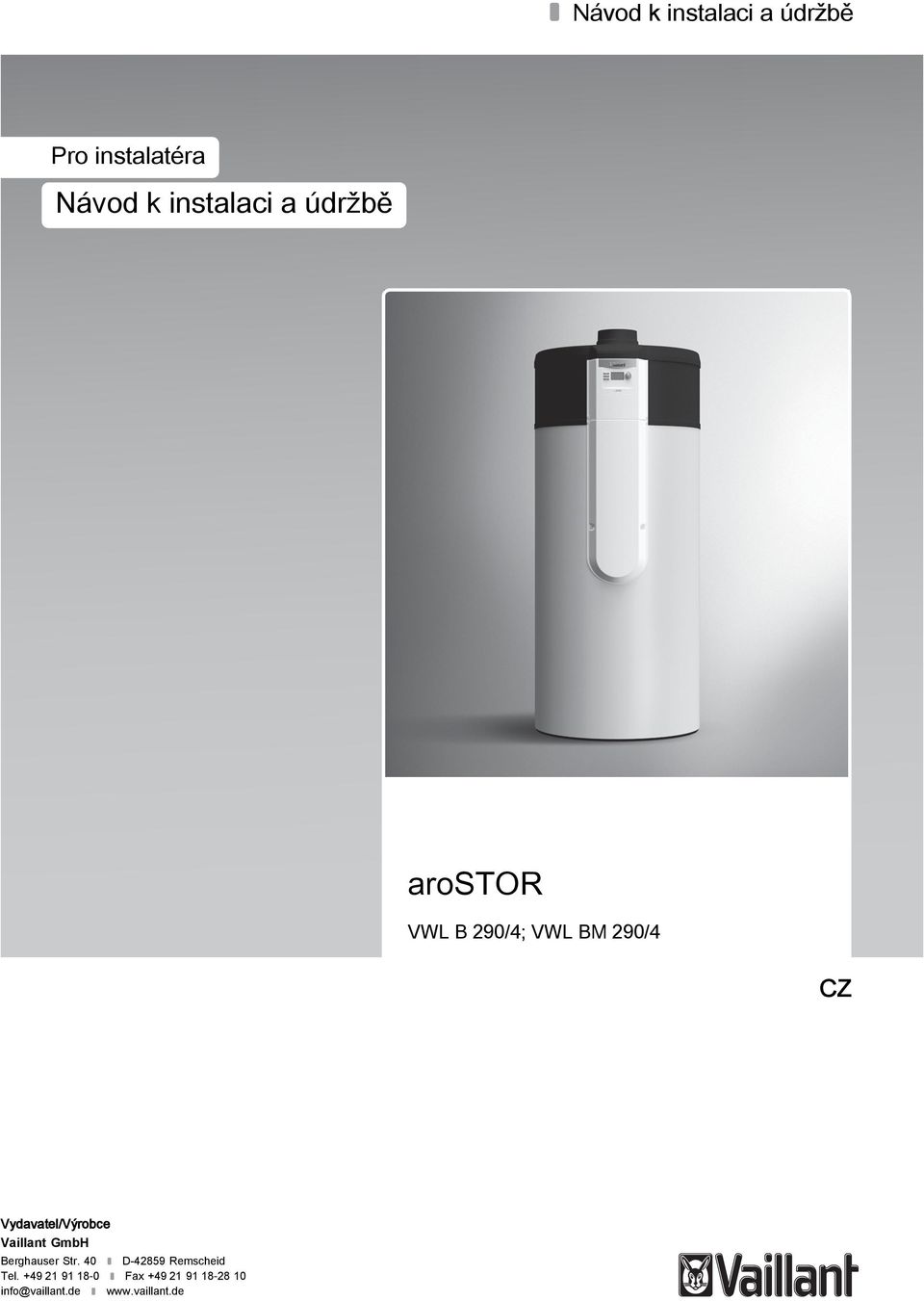 Vydavatel/Výrobce Vaillant GmbH Berghauser Str.