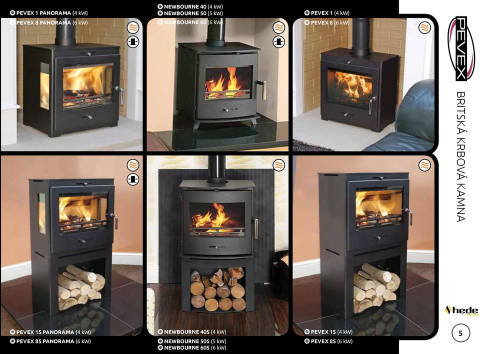 KRBOVÁ KAMNA X PEVEX 1S PANORAMA (4 kw) X PEVEX 8S PANORAMA (6 kw) X NEWBOURNE 40S
