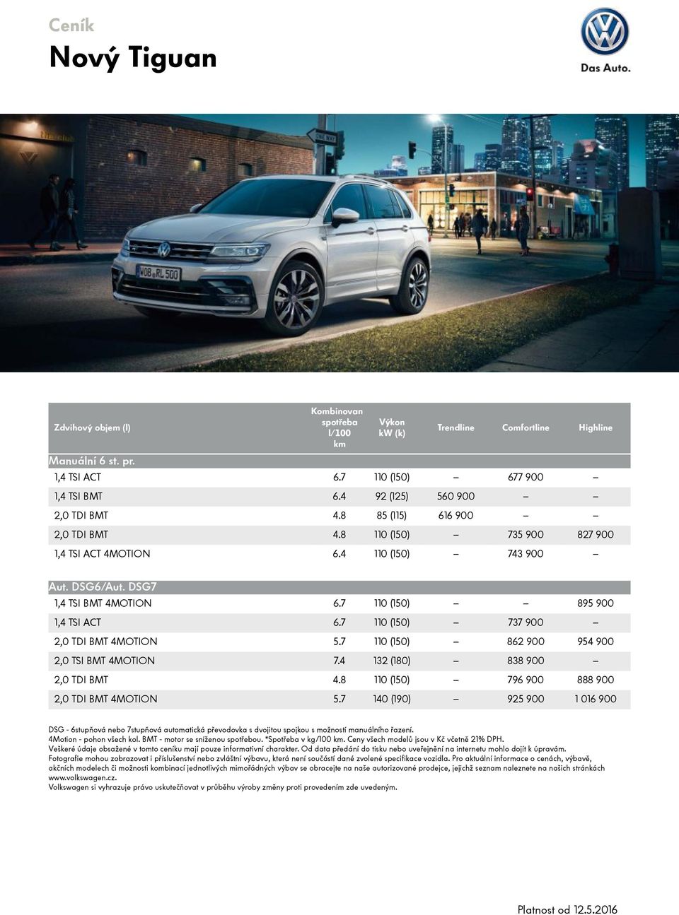 7 110 (150) 737 900 2,0 TDI BMT 4MOTION 5.7 110 (150) 862 900 954 900 2,0 TSI BMT 4MOTION 7.4 132 (180) 838 900 2,0 TDI BMT 4.8 110 (150) 796 900 888 900 2,0 TDI BMT 4MOTION 5.